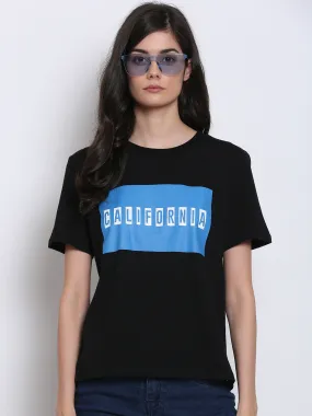 Women Black Graphic Tee