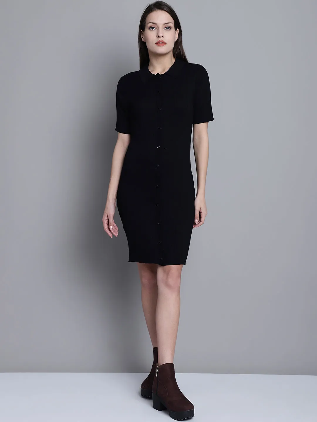 Women Black Jersey Dress