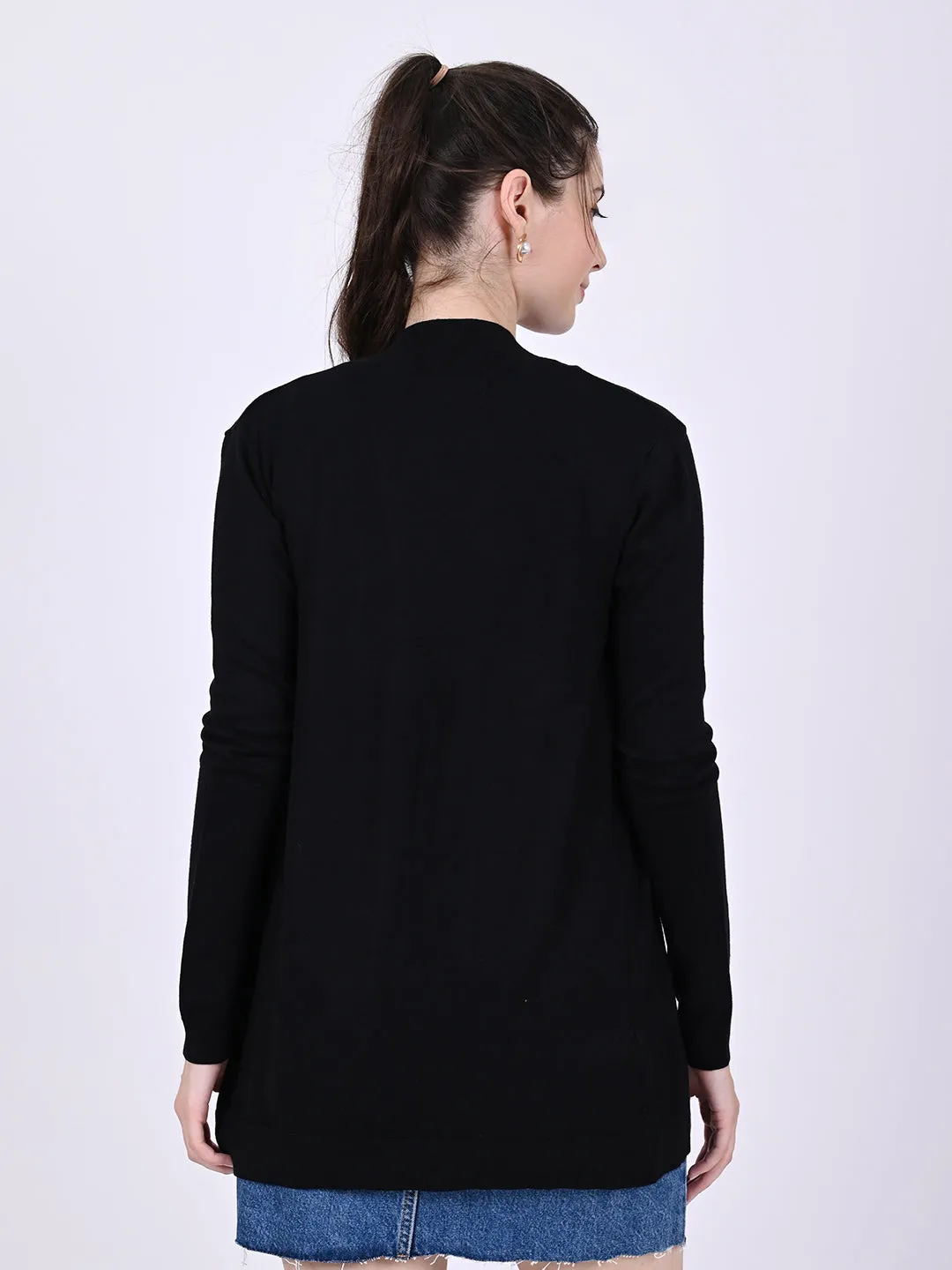 Women Black Open Shrug