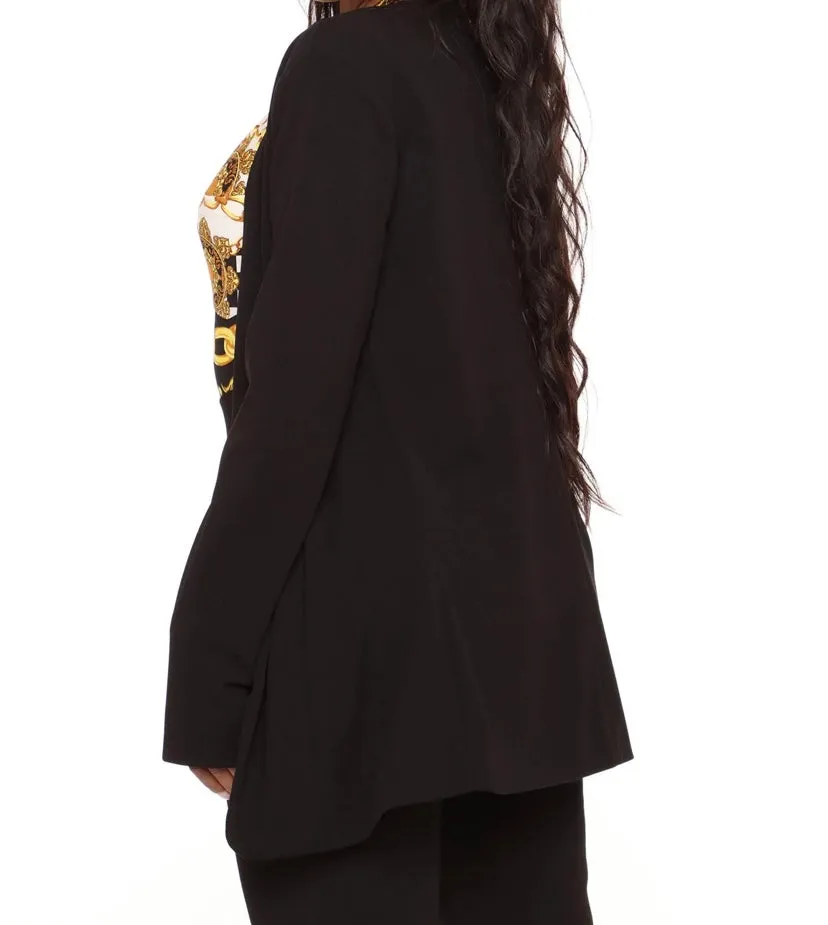 WOMEN BLACK OUT PANTS SUIT