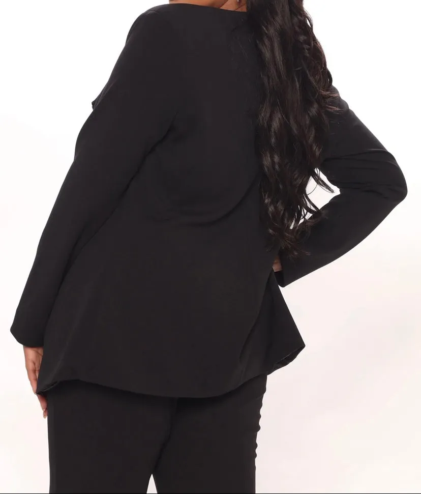 WOMEN BLACK OUT PANTS SUIT