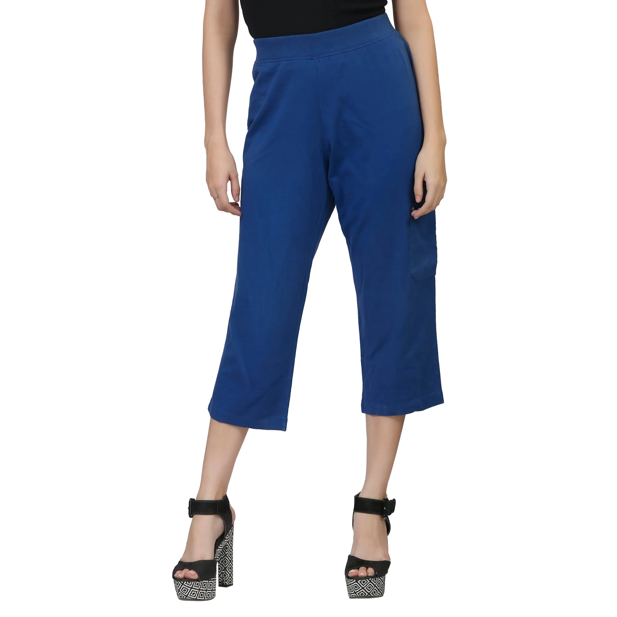 Women Blue Capri Pants