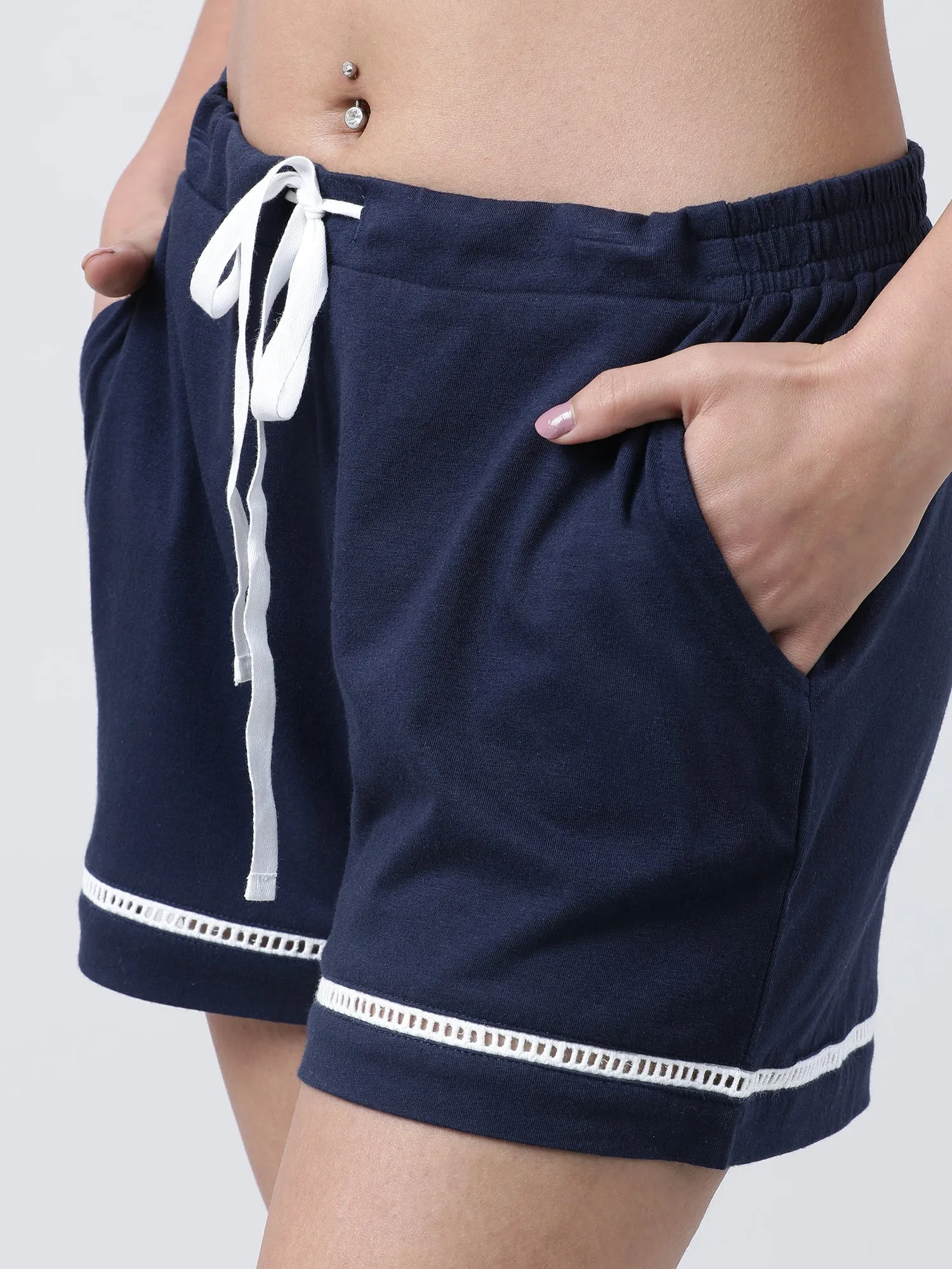 Women Blue Lounge Shorts