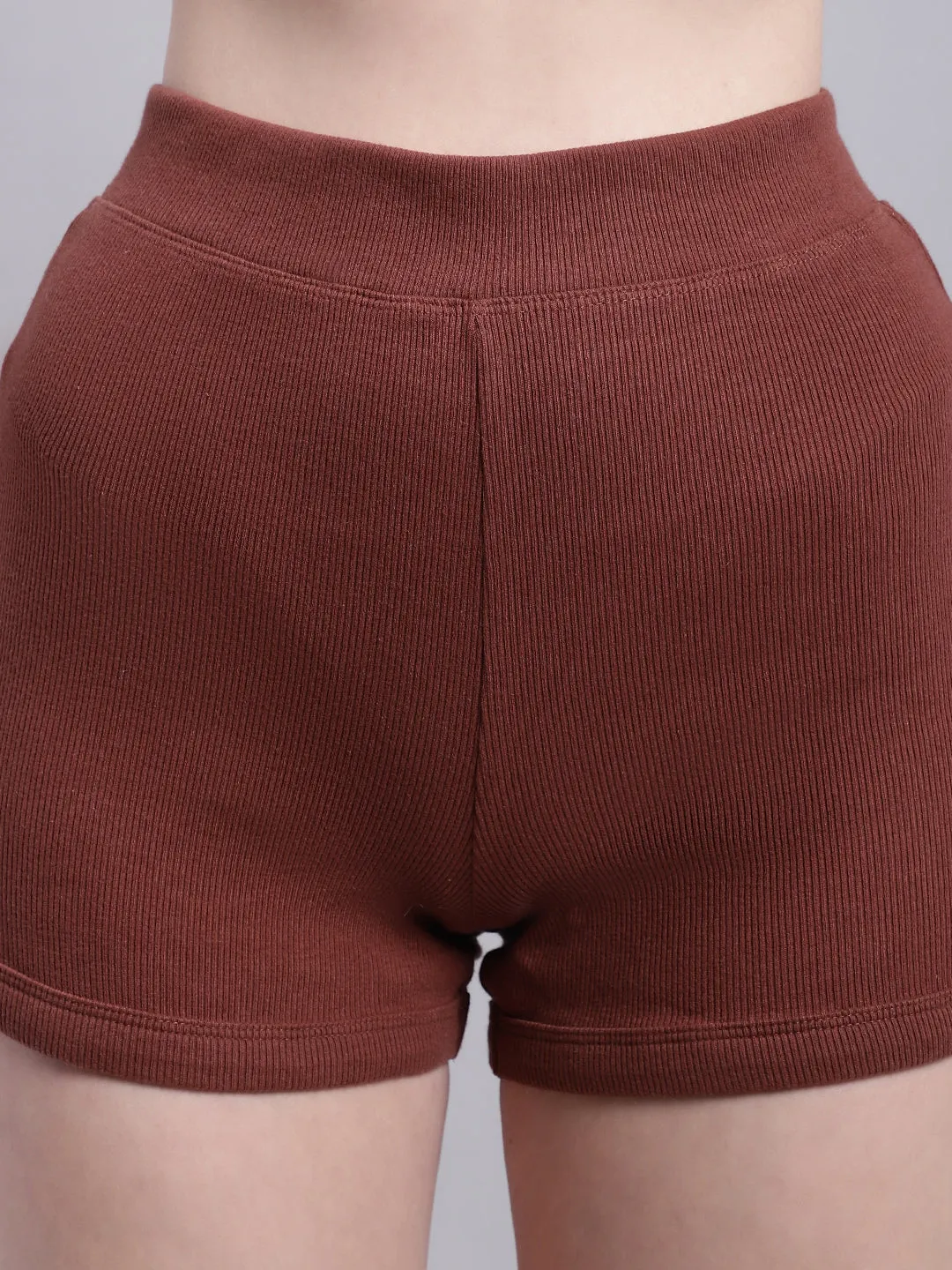 Women Brown Biker Shorts