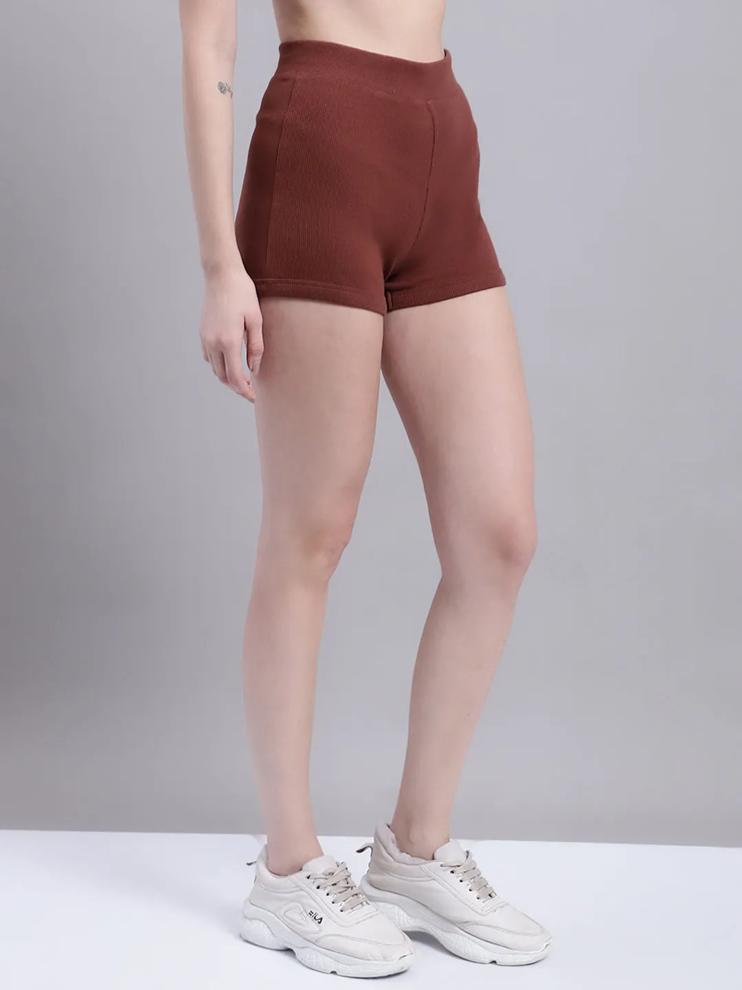 Women Brown Biker Shorts