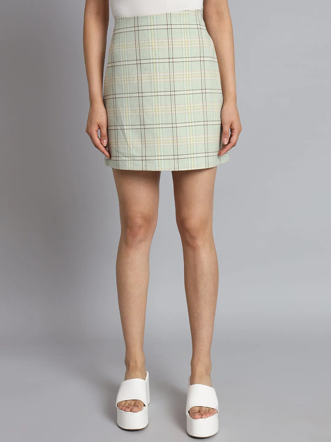 Women Casual Houndstooth Skirt