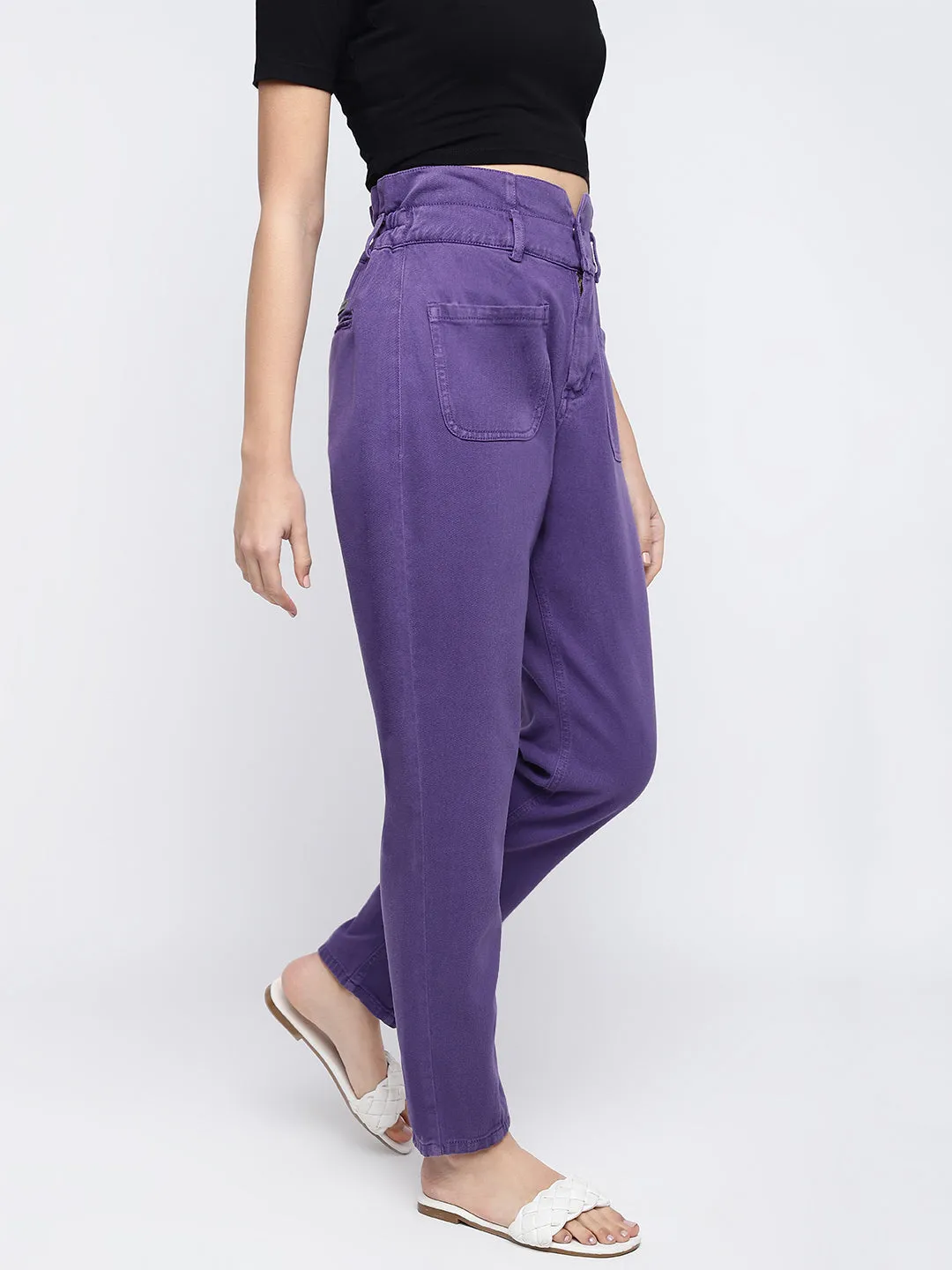 Women Cotton Purple Jeans