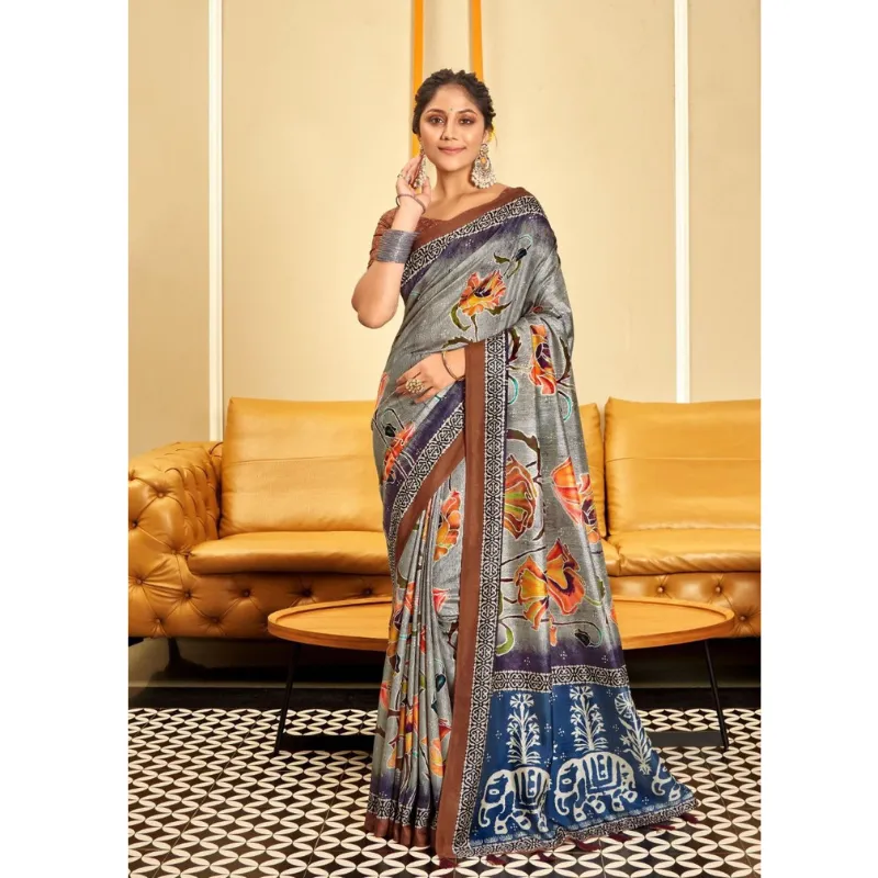 Women Dola Silk Floral Sarees