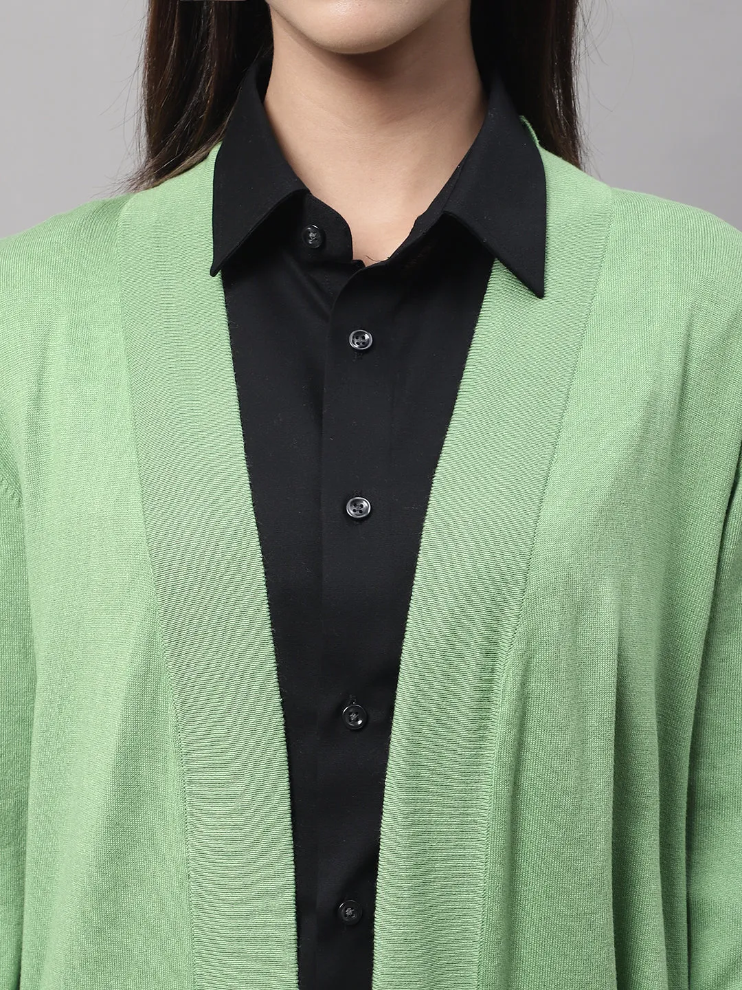 Women Green Open Shrug