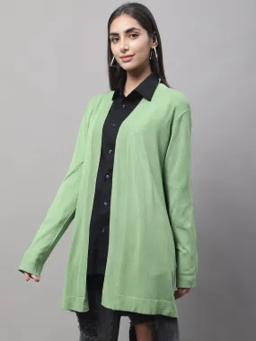 Women Green Open Shrug