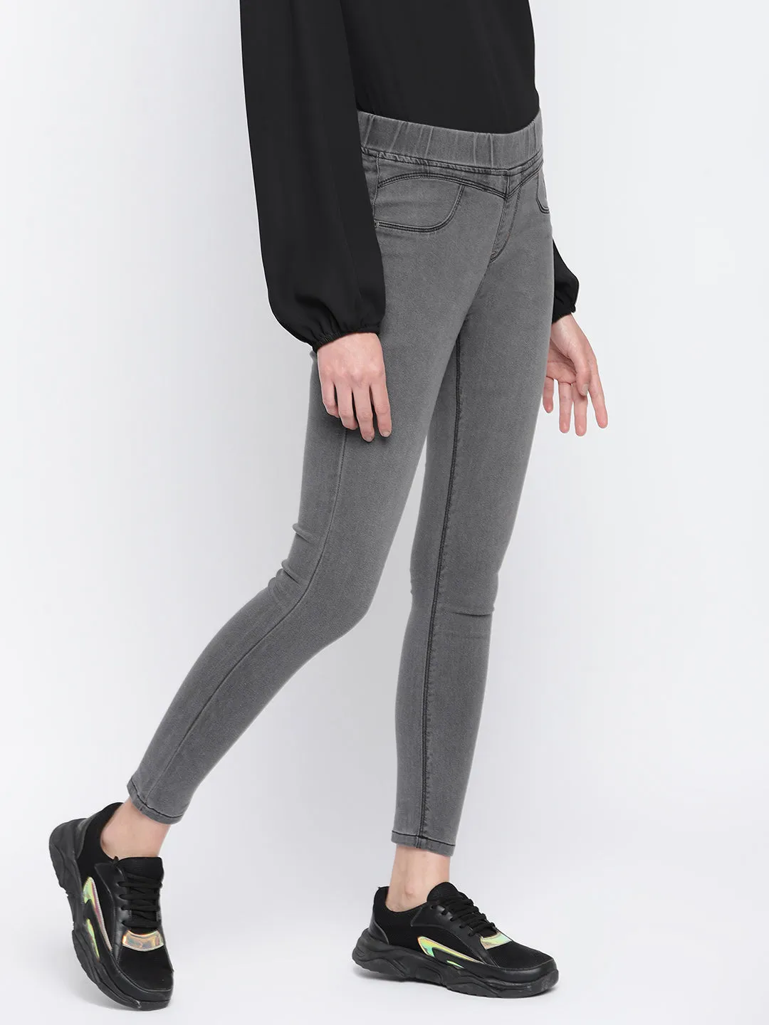 Women Grey Denim Jegging