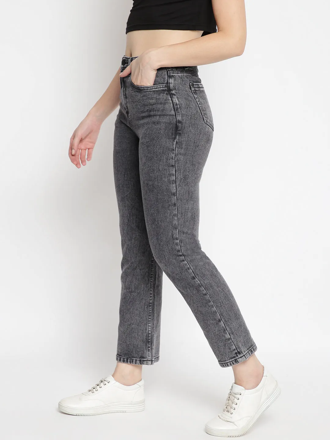 Women High Waist Black Denim Jeans