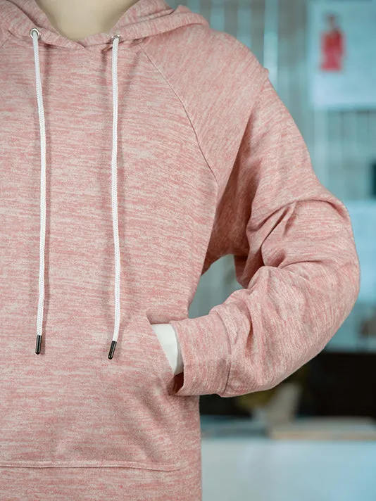 Women Pink Polyester Hoodie