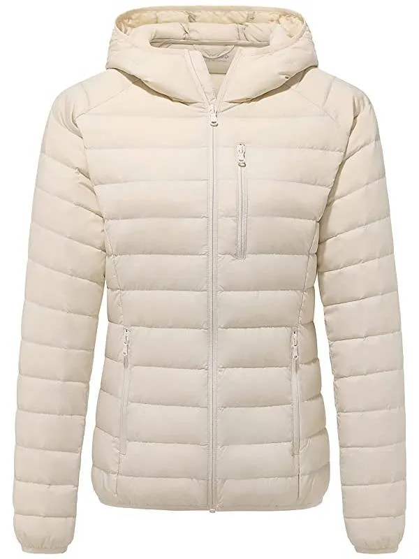 Women's Packable Down Jacket Lightweight Puffer Coat with Hood ThermoLite II